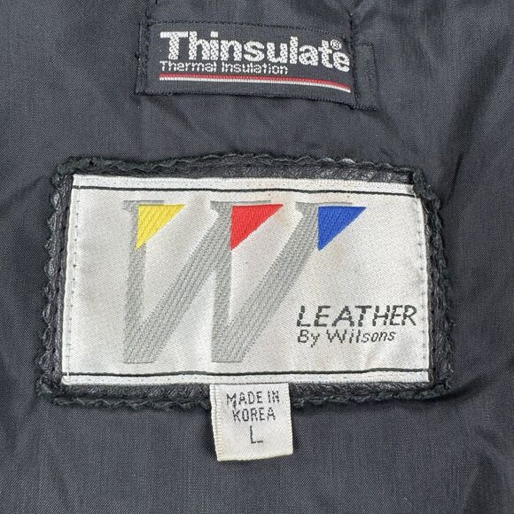 Vintage Wilson Leather Jacket Womens Large Black Thinsulate Removable Liner - Picture 12 of 16